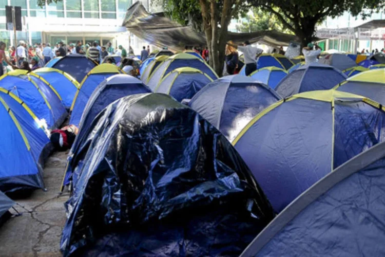 Agricultores familiares acampam no Ministério do Desenvolvimento Agrário durante Jornada de Luta em Defesa da Agricultura Camponesa e do Meio Ambiente (Antonio Cruz/Abr)