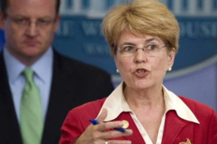 Jane Lubchenco, titular da Administração Nacional de Assuntos Oceânicos e Atmosféricos (NOAA), durante entrevista (AFP/Jim Watson)