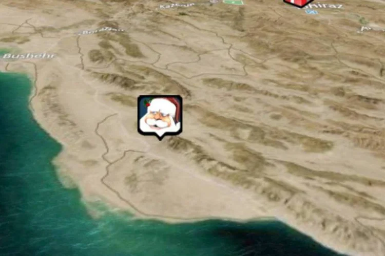 Reprodução do mapa da Norad: o Norad e seu antecessor, o Comando de Defesa Aérea Continental, seguem a viagem de Papai Noel há mais de 50 anos (Reprodução)