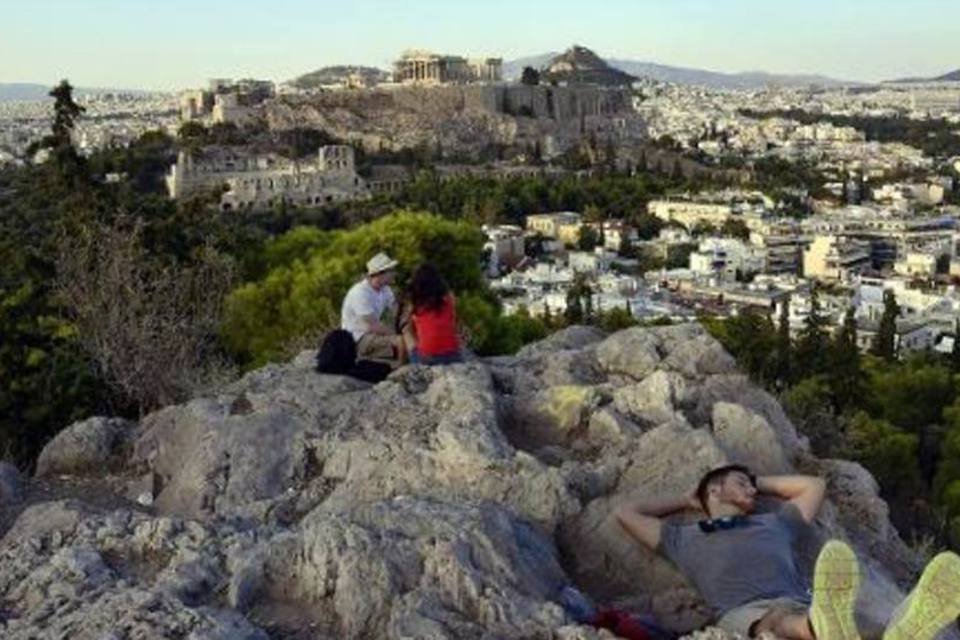 Vista da colina da Acrópole, em Atenas, Grécia (Louisa Gouliamaki/AFP)