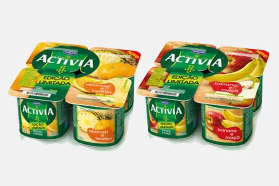 Activia lança sabores Maçã & Banana e Abacaxi & Laranja