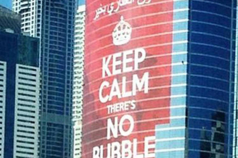 Mantenha a calma, não há bolha, diz outdoor em Dubai