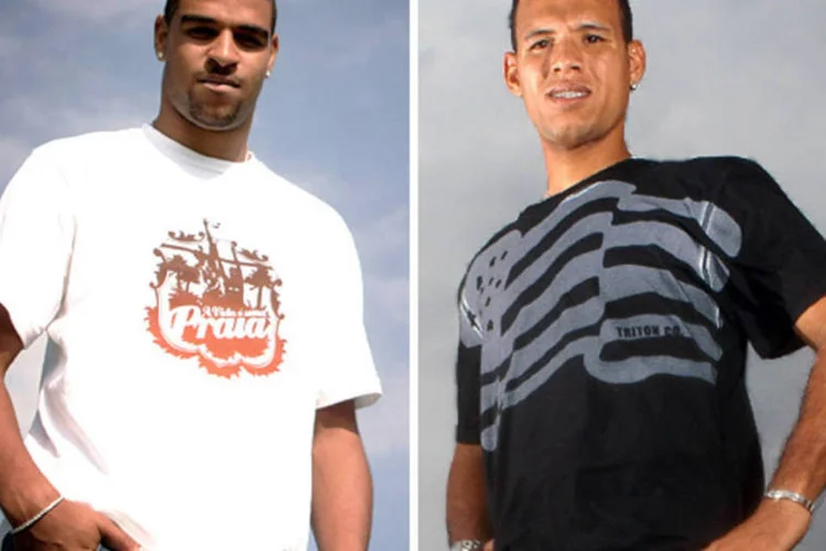 Adriano e Luis Fabiano: jogadores entram para reforçar futebol e marketing de Corinthians e São Paulo (Montagem/Juliana Pimenta)