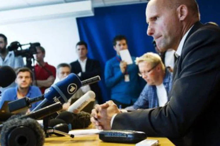 Geir Lippestad durante conversa com jornalistas nesta terça-feira:  "acredito que o sistema judicial é muito importante em uma democracia, e alguém tem que fazer o trabalho" (Jonathan Nackstrand/AFP)