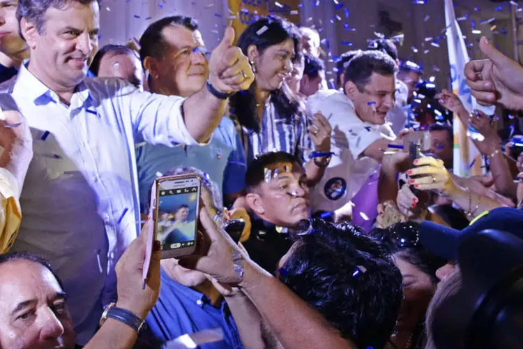 Aécio Neves (PSDB) participa de encontro com prefeitos em Manaus, no Amazonas (Igo Estrela/Coligação Muda Brasil/Divulgação via Fotos Públicas)