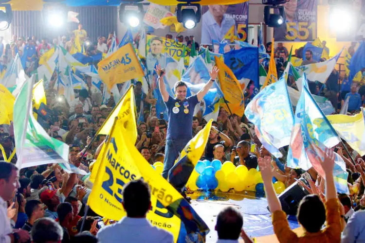 Aécio Neves: candidato falou em fraude na CPI da Petrobras (Orlando Brito/ Coligação Muda Brasil)