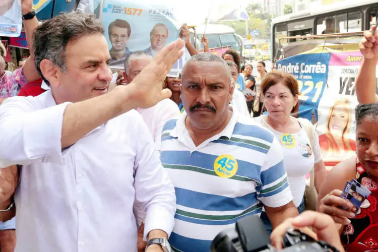 Aécio: ele disse que PT não respeita adversários e quer vencer eleições no grito (Orlando Brito/Coligação Muda Brasil)
