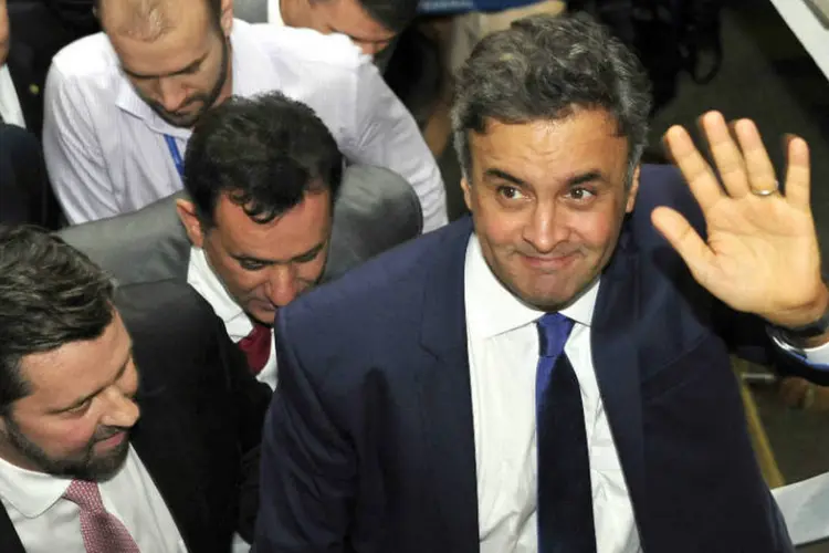 Aécio Neves chega ao Congresso Nacional para reunião (Luis Macedo/Câmara dos Deputados)