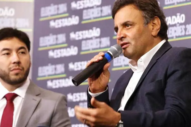 Aécio Neves (PSDB) participa da sabatina, promovida pelo Estadão, em São Paulo
 (Orlando Brito/Coligação Muda Brasil/Divulgação)