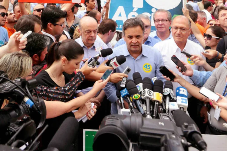 Aécio: no primeiro turno, a entidade já havia declarado apoio ao candidato (Orlando Brito/Coligação Muda Brasil)