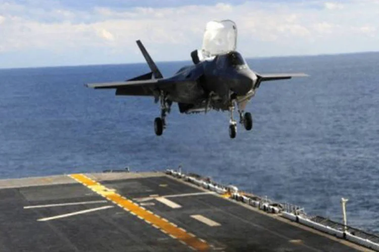 Aeronave F-35B que será utilizada pelo Reino Unido (©AFP/Arquivo / Mcsn Natasha R. Chalk)