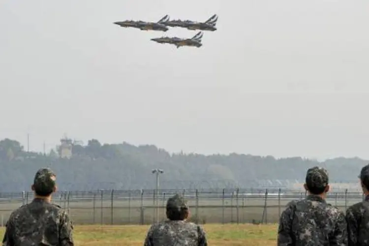 Aeronaves da força aérea da Coreia do Sul: "os dois pesos e duas medidas e a forma de agir desprezível dos Estados Unidos foram revelados", disse porta-voz (Jung Yeon-Je/AFP)