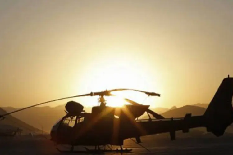 Helicóptero: três soldados australianos da força internacional da Otan morreram poucas horas antes na província de Oruzgan
 (Alexander Klein/AFP)
