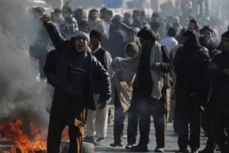 Afegãos protestam em Cabul contra soldados americanos (Shah Marai/AFP)
