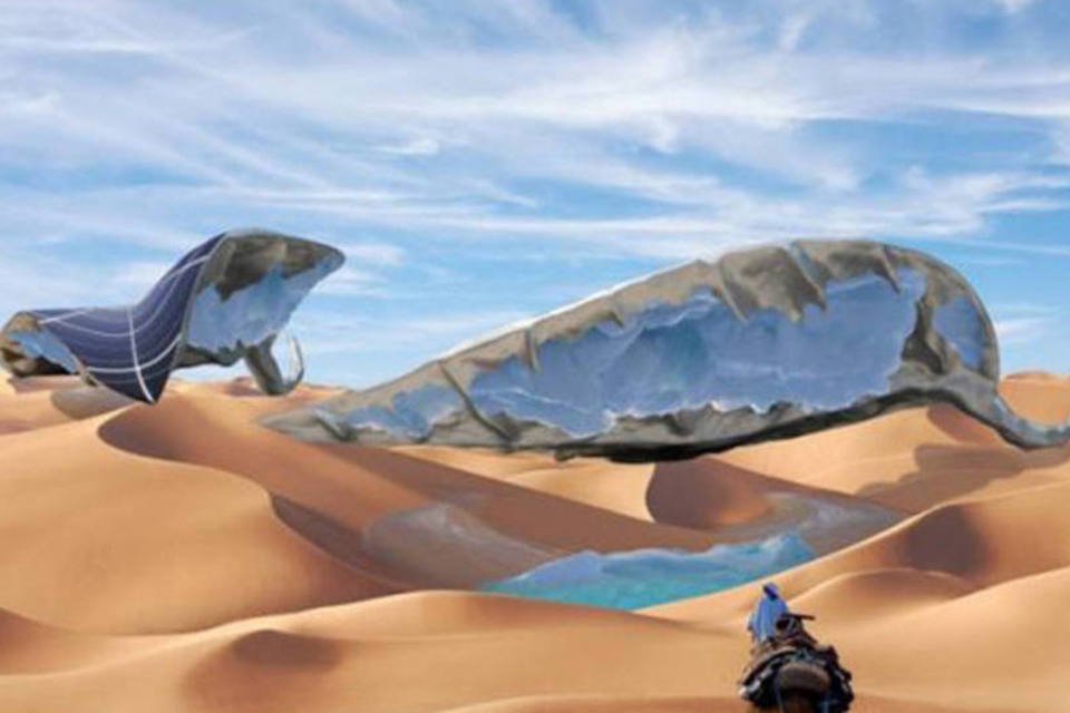 No deserto, artista transforma umidade relativa do ar em reservatórios de água