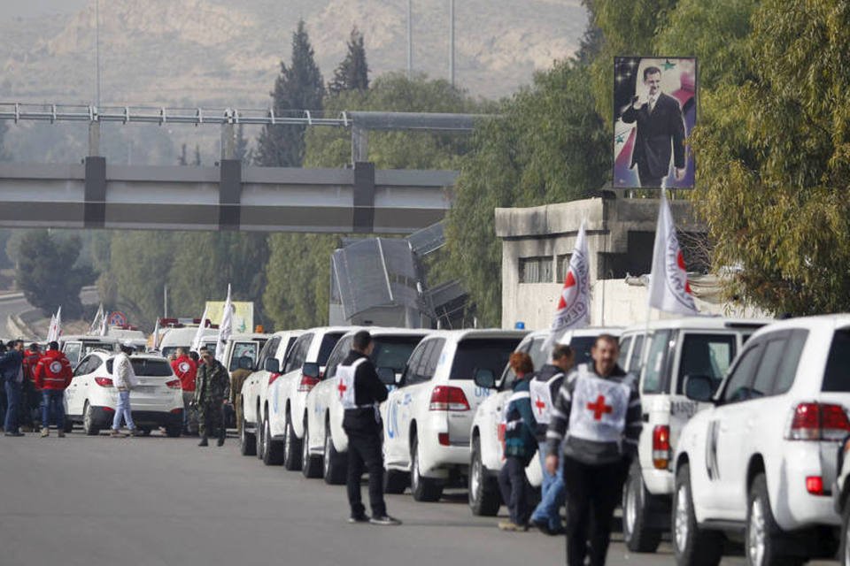 Comboio humanitário se aproxima de Madaya, Fua e Kefraya