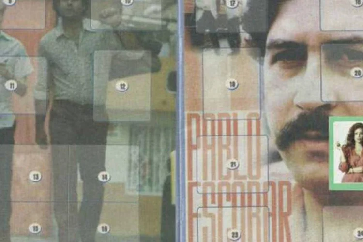 
	&Aacute;lbum de figurinhas do traficante Pablo Escobar: de acordo com seu filho, Col&ocirc;mbia usa nome de seu pai como bode expiat&oacute;rio de crimes no pa&iacute;s
 (Reprodução)