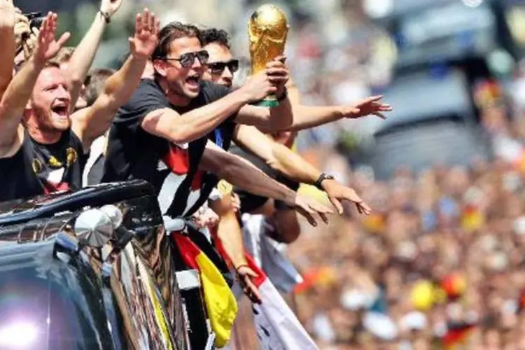
	Sele&ccedil;&atilde;o alem&atilde;: jogadores conquistaram 1&ordm; mundial desde reunifica&ccedil;&atilde;o da Alemanha
 (Jan Woitas/AFP)