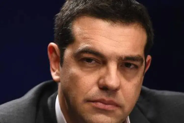 O premier grego, Alexis Tsipras: premier grego se reunirá com Merkel nesta segunda-feira e os dois devem conceder uma entrevista coletiva (Emmanuel Dunand/AFP)