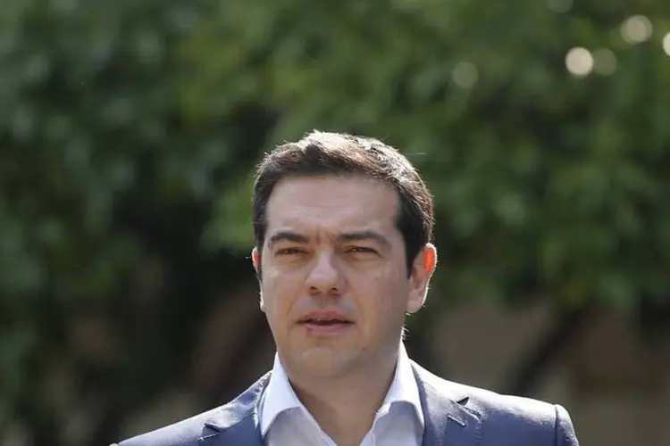 Primeiro-ministro grego, Alexis Tsipras, durante encontro em Atenas: (REUTERS/Christian Hartmann)