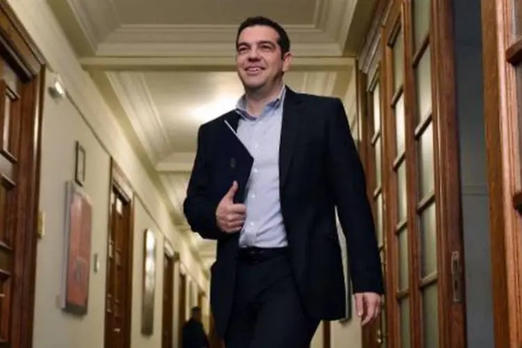 
	O premier grego, Alexis Tsipras: sem ajuda ou acesso aos mercados de t&iacute;tulos, Atenas est&aacute; perto de ficar sem dinheiro
 (Louisa Gouliamaki/AFP)