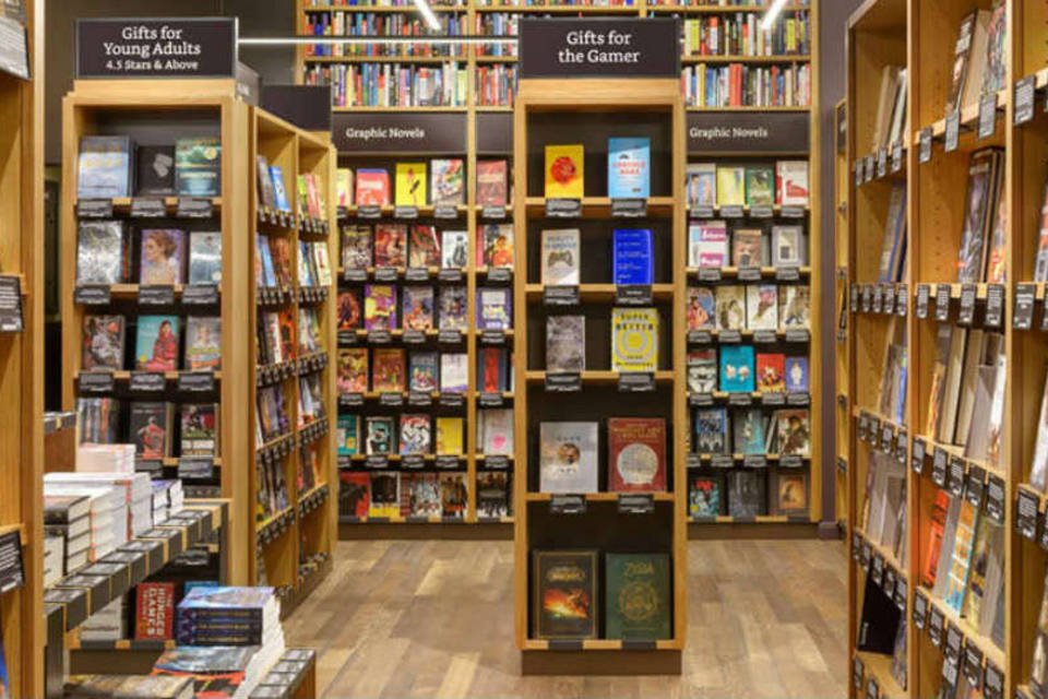 Primeira loja física da Amazon, em Seatle: 6.000 livros disponíveis pelo mesmo preço online (Divulgação Amazon)