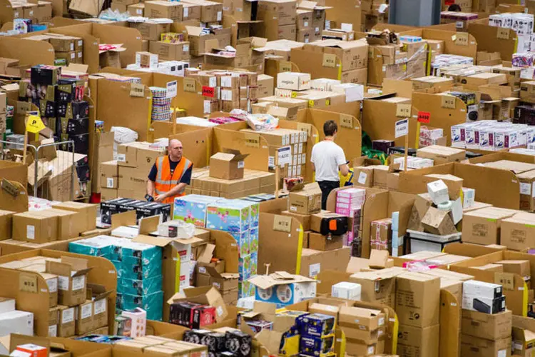 
	Dep&oacute;sito da Amazon: a Alemanha &eacute; o segundo maior mercado da Amazon depois dos Estados Unidos
 (Jeff Spicer/Getty Images)
