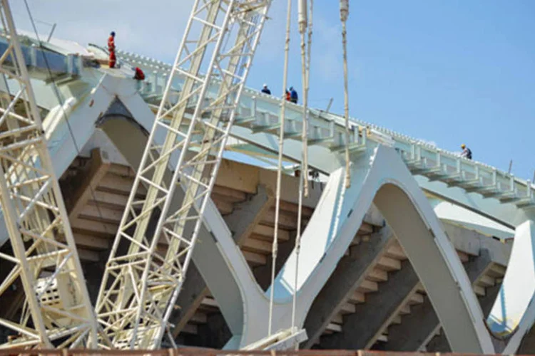 
	Arena Amaz&ocirc;nia: Ant&ocirc;nio trabalhava na montagem dos arcos met&aacute;licos da cobertura do&nbsp;est&aacute;dio
 (Divulgação)