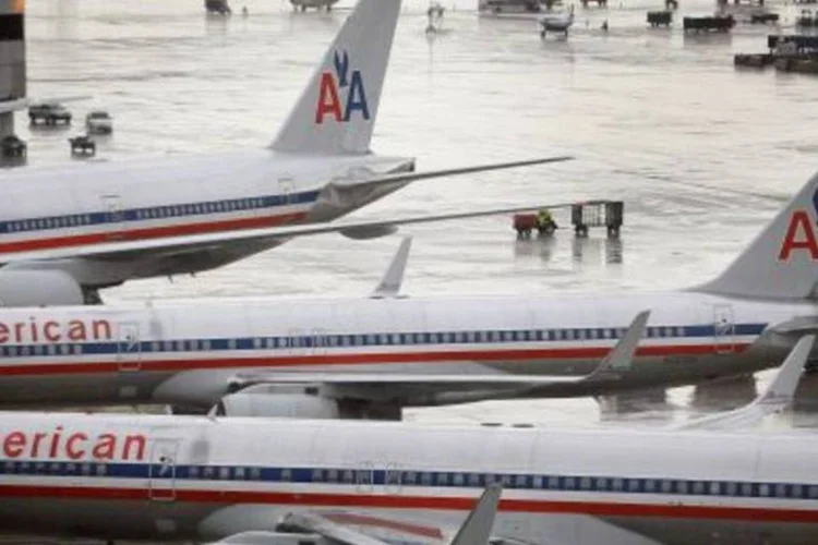 Aviões da American Airlines: negócio conjunto com a British e a Iberia será lançado em outubro (.)