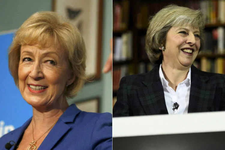 Andrea Leadsom (E) e Theresa May, candidatas na disputa pelo cargo de premiê do Reino Unido (Dylan Martinez e Peter Nicholls/Reuters)