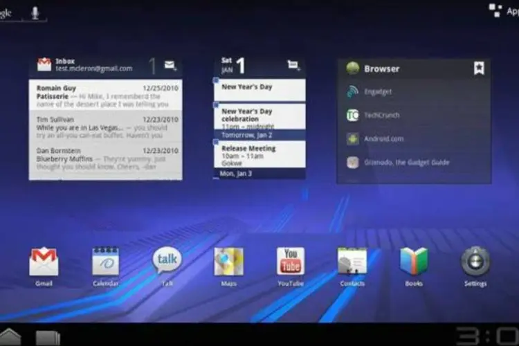 Android 3.0 Honeycomb: primeira versão do sistema para tablets (Reprodução/Google)