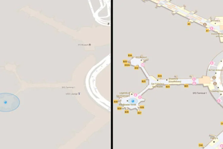 Por enquanto, o aplicativo só tem mapas de estabelecimentos dos Estados Unidos e do Japão (Reprodução/Google Maps)