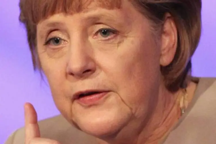 A chanceler  em conferência do CDU: a Espanha pode contar "com a solidariedade" da Alemanha e da Europa, afirmou Merkel (Sean Gallup/Getty Images)