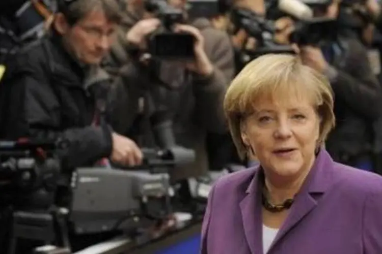 A chanceler alemã, Angela Merkel: bônus comum acabaria com disputa na taxa de juros (John Thys/AFP)