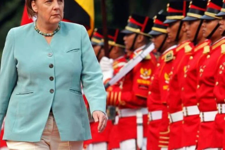 Angela Merkel: a economia alemã encolheu cerca de 5% como resultado da crise financeira após o colapso do Lehman Brothers em 2008 (Enny Nuraheni/Reuters)