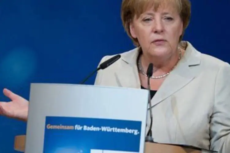 Merkel defendeu que a União Europeia redobre a vigilância dos orçamentos nacionais
 (Uwe Anspach/AFP)