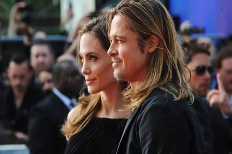 Angelina Jolie e Brad Pitt: atriz reapareceu em público, após revelar há duas semanas que se submeteu a uma dupla mastectomia (Getty Images)
