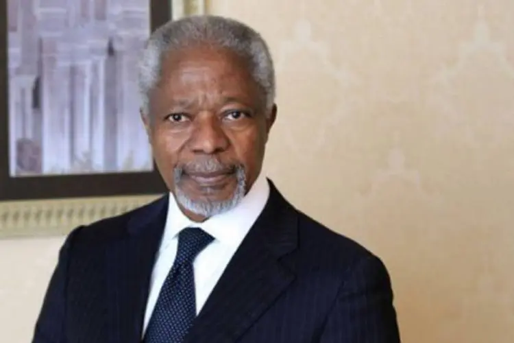O enviado especial da ONU, Kofi Annan: "Se nossos esforços tiverem sucesso, precisaremos do apoio da comunidade internacional", disse em Genebra Annan (Louai Beshara/AFP)