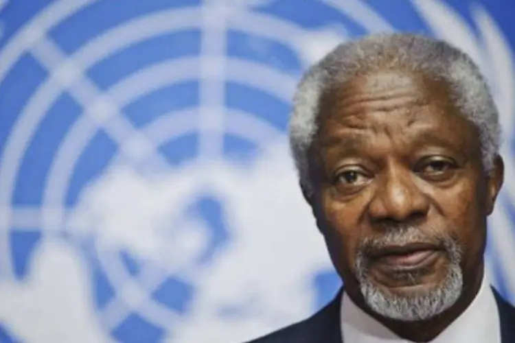 O enviado especial da ONU e da Liga Árabe, Kofi Annan: há 17 meses, eclodiram os protestos e a onda de violência na Síria (Sebastien Bozon/AFP)