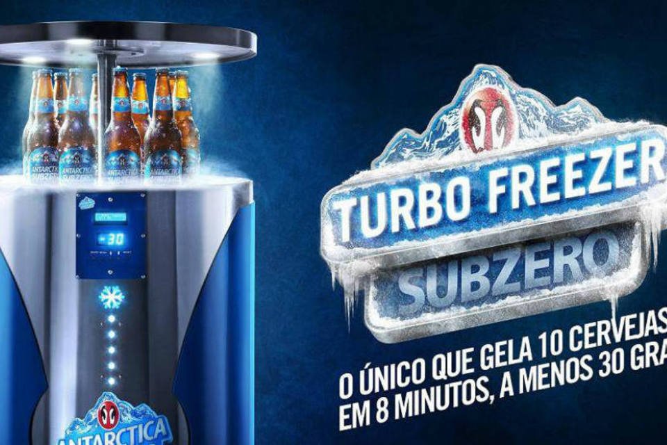 Freezer turbo da Antarctica gela 10 cervejas em 8 minutos
