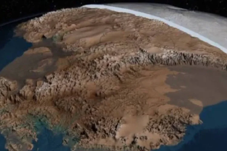 
	O continente ant&aacute;rtico cont&eacute;m metade de toda &aacute;gua doce do planeta na forma de gelo
 (Reprodução/Nasa / British Antarctic Survey)