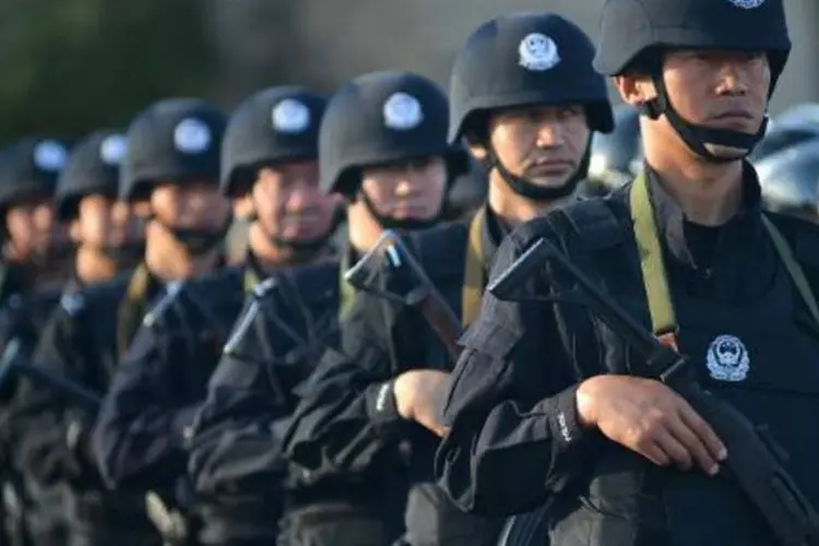 Forças antiterroristas da China: nos últimos meses foram registrados vários atentados (AFP)