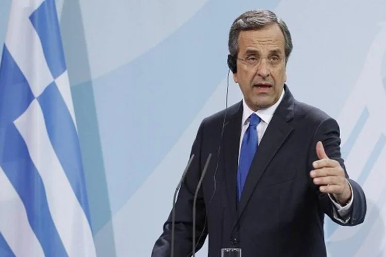 Antonis Samaras: país poderá ser forçado a sair do euro se o Parlamento não aprovar uma nova rodada de medidas de austeridade  (Getty Images)