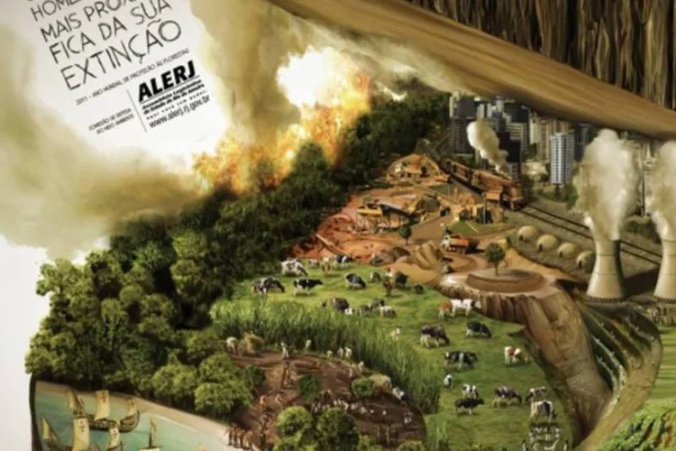  “Quanto mais o homem evolui, mais próximo fica da sua extinção”, diz a propaganda (Divulgação)
