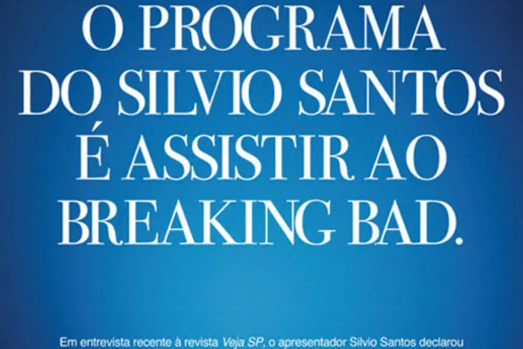 
	An&uacute;ncio da Record para o seriado Breaking Bad: Netflix tamb&eacute;m usou prefer&ecirc;ncia de Silvio Santos
 (Divulgação/Record)