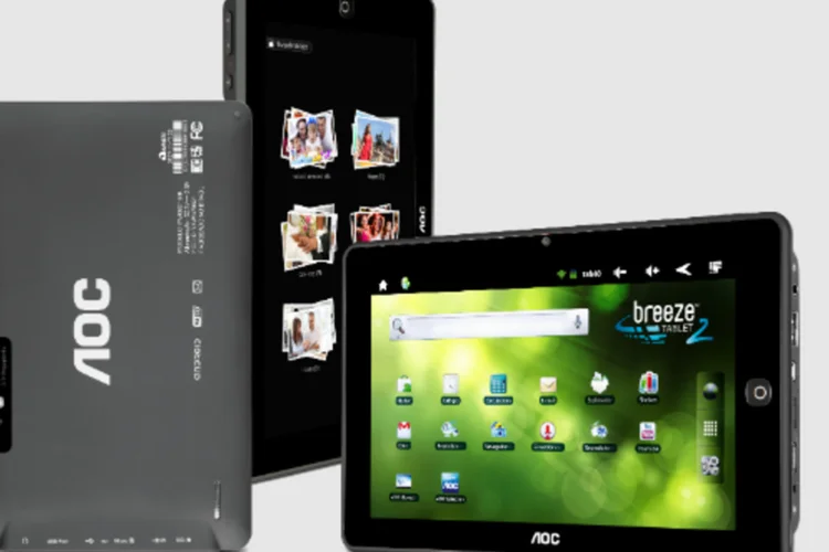
	Tablets com pre&ccedil;o inferior a mil reais, como este Breeze 2, da AOC, puxam o crescimento do mercado
 (Divulgação)