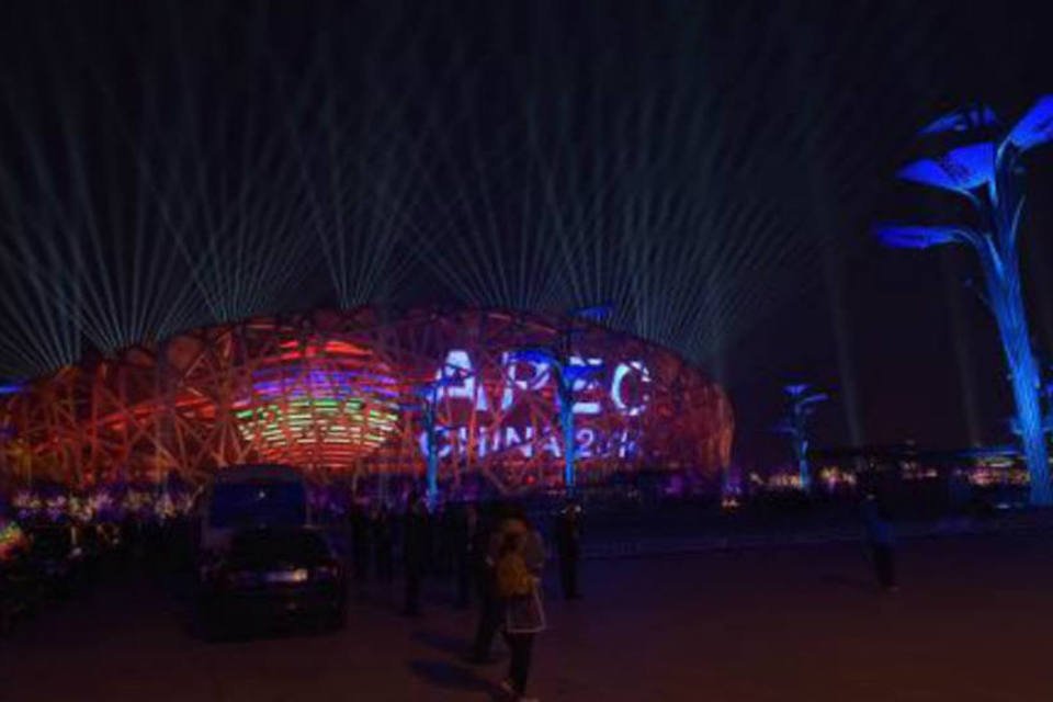 Centro onde os governantes das grandes potências mundiais estão reunidos para a cúpula da Apec, em Pequim (Mandel Ngan/AFP)