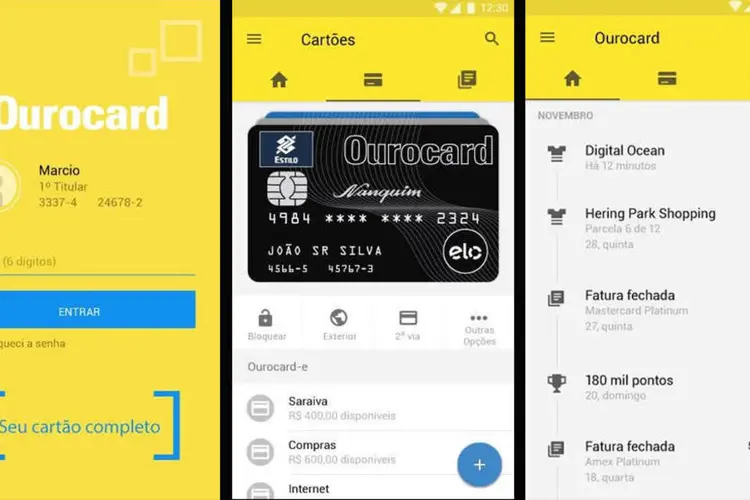 Aplicativo Ourocard, do Banco do Brasil, facilita pagamentos e controle de gastos (Reprodução)