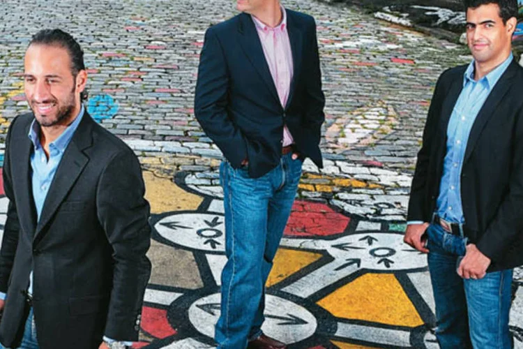 Frederico Hohagen, Anderson Thees e Rafael Siqueira, do Apontador: 600 000 downloads de aplicativos para celular e aposta no mercado de serviços de geolocalização (Germano Lüders/EXAME.com)
