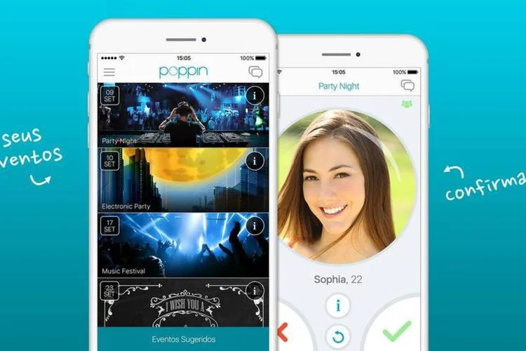 Poppin: app promove encontros entre pessoas confirmadas em eventos do Facebook (Divulgação/Poppin)